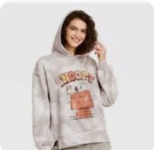 Snoopy Peanuts Brown White Tie Dyed Hooded Sweatshirt Hoodie Sz M NWT - £19.85 GBP