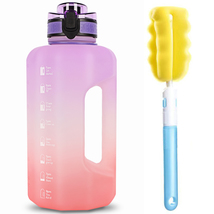 2.2 Liter Big Water Bottle with Handle and Time Marker (Purple Pink Grad... - £19.41 GBP