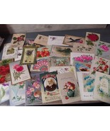 Vintage Happy Birthday Greeting Postcards Early 1900’s Lot 28 Textured - $27.88