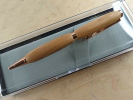 Hand Turned Slimline Twist Pen Copper Finish Red Cedar Body Pen - £17.99 GBP