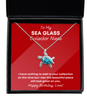 Sea Glass Collector Niece Necklace Birthday Gifts - Turtle Pendant Jewelry  - £39.70 GBP