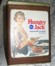 Tin-Hungry Jack Pancake Mix Advertising Tin-Pillsbury Co.-MN - £7.86 GBP