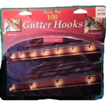 Vtg Gutter Hooks for Mini or C7)C9 String Christmas Lights 100 Clips Santas Best - $15.79