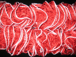 Fancy Valentine Scarf Red / Silver w/ ruffles handmade. Also differend colors. - £16.11 GBP