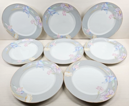 8 Mikasa Charisma Gray Dinner Plates Set Vintage Floral Dining Dishes Japan Lot - £109.00 GBP