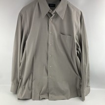 Hugo Boss Dress Shirt Mens 17.5-34/35 Khaki Beige Regular Fit Business Travel - $19.05
