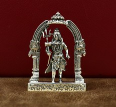 925 silver hindu idol god Shiva statue, figurine,puja article home templ... - $138.59