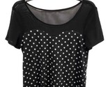 Naif Top Womens Size S Polka Dot Short Sleeved Sheer Bodice Cap Sleeve EUC - $13.10