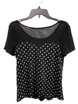 Naif Top Womens Size S Polka Dot Short Sleeved Sheer Bodice Cap Sleeve EUC - $13.10
