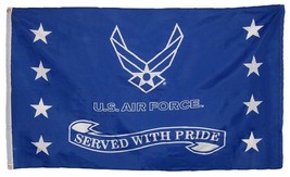 3x5 3&#39;x5&#39; U.S. Air Force Wings Served With Pride Military Flag Banner Polyester  - £6.97 GBP