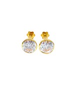 22ct Yellow Gold Round Bezel Children&#39;s Stud Earrings 2.5-4.5mm - $148.25 CAD+