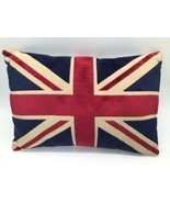 British Flag UK Union Jack Woven Tapestry Pillow 12x18” Rectangular Thro... - $36.63 CAD