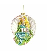 Dept 56 Mermaid in Shell 6006898 Blown Glass Ornament 5.3&quot; H - £13.43 GBP