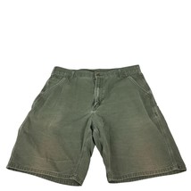 Carhartt Mens Cotton Work Shorts Size 36 Green B283 MOS - £17.86 GBP