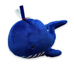 Baby Ganz Nautical Navy Blue Whale Plush Preppy Stripes BG3803 Stuffed Animal - £15.47 GBP