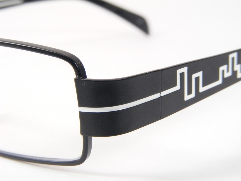 44805-3 Black /White UNIQUE EYEGLASSES GLASSES STAINLESS STEEL FRAME 49-17-135mm Item image 4