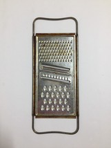 Vintage EKCO USA All In One Flat Grater Slicer Zester Metal Cheese Veggies Fruit - £6.89 GBP