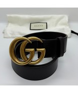 Auth GUCCI Running G GG Buckle Brown Textured Leather 406831 Belt 85 - €190,14 EUR
