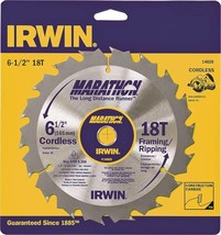 NEW Irwin 14020 Marathon 6-1/2" 18 tooth Saw Blade FRAMING 5/8" ARBOR 6134563 - $25.99