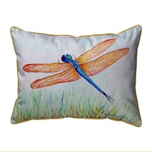 Betsy Drake Amber &amp; Blue Dragonfly Extra Large Zippered Pillow 20x24 - £49.34 GBP