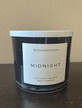 Scentsational Midnight Candle Large Glass Jar 26 Oz  Coconut Wax Blend - £29.09 GBP
