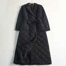 2023 Winter Women&#39;s Black Long Coat Cotton Padded Jacket Korean Casual Loose Str - £57.82 GBP