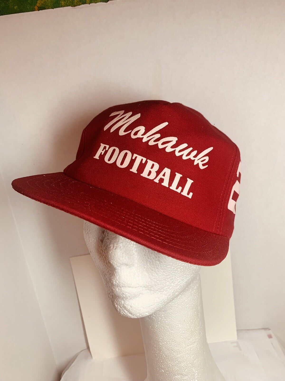 Primary image for Mohawk Football Red 21 Cap SnapBack Vinyl or Screen printed  USA GUC
