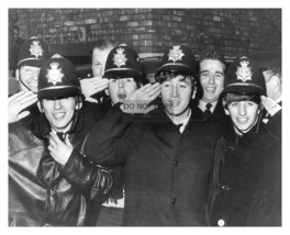 The Beatles Joking Around With Local Police Officers 8X10 B&amp;W Photo - £6.67 GBP