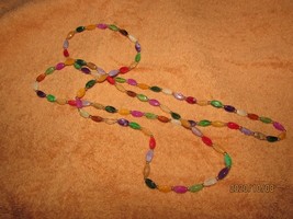 necklace 46&quot; of small colorful beads with a gold bead in between (jewelL) - £3.18 GBP