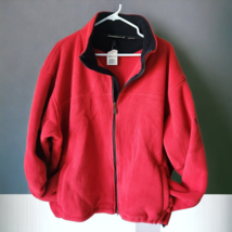 Timberland Fleece Mens XL Full Zip Y2K Long Sleeve Polyester Red Jacket ... - £34.88 GBP