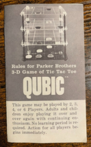 Vintage Cubic Game Replacement Parts: Instruction Booklet, Rules, BOOK ONLY - $3.95