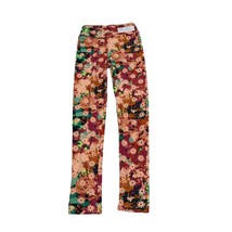 LulaRoe Pants Girls Tween 20W Orange Floral Design Comfy Pull On Leggings - £20.48 GBP