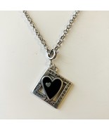 Follow Your Heart Pendant Laugh Dream Charm Necklace Silver Tone Metal C... - $30.00