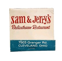 Match Book Cover Sam and Jerry&#39;s Restaurant Cleveland Ohio Full Book - $11.50