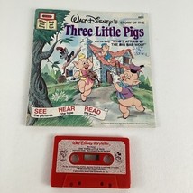 Disney Storyteller Three Little Pigs Cassette Tape Book Big Bad Wolf Vin... - $459.42 MXN