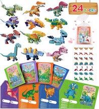24 Packs Valentines Day Gifts for Kids Classroom Dinosaur Building Block... - $38.95