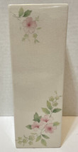 Vintage Kiscraft Pottery Barnsley Hand Painted Floral Vase Rectangle 8 x... - $23.49