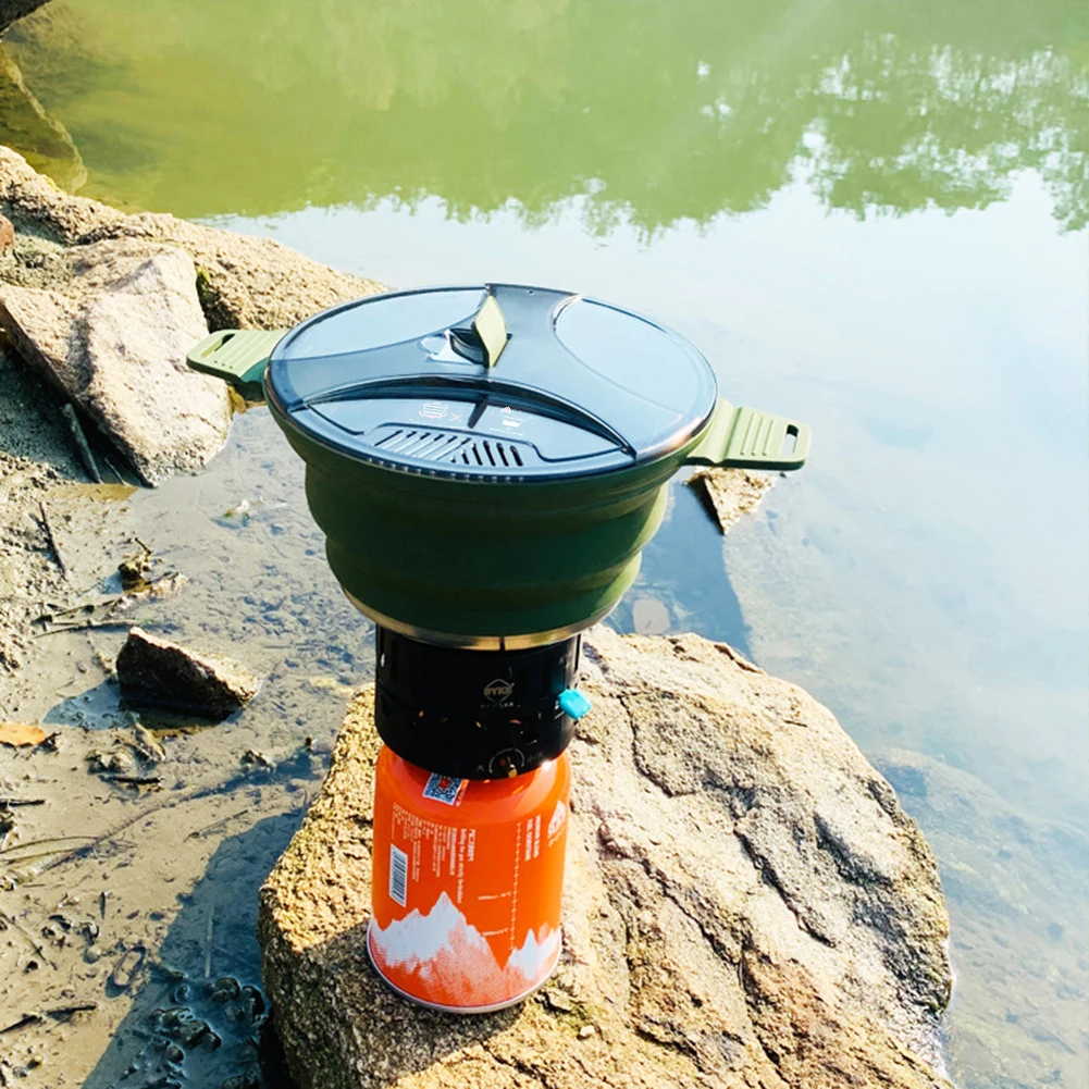 Foldable Portable Collapsible Cooker Pot with Handle Camping Teapot for Outdoor - £18.95 GBP+