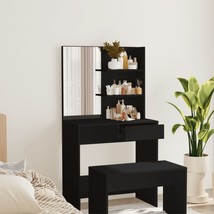 Dressing Table with Mirror Black 74.5x40x141 cm - £50.21 GBP