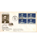 First Day Cover - Lincoln Sesquicentennial Series - 4c - $4.99