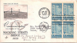 First Day Cover - Mackinac Straits Bridge - 1958 - 3c - £3.18 GBP