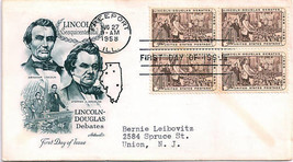 First Day Cover - Lincoln-Douglas Debates- 1958 4c - £3.90 GBP