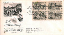 First Day Cover - 100 Anniversary Comstock Lode - 4c - £3.92 GBP