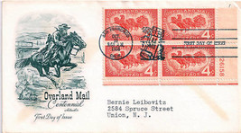 First Day Cover - Overland Mail Centennial - 1958 - 4c - £3.90 GBP