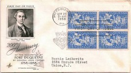 First Day Cover -- 200 Annivesary of Fort Duquesne --4c - $4.99