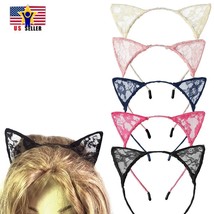 Sexy Lace Cat Animal Ear Headband kitten Halloween hair band accessory costume - £3.39 GBP+