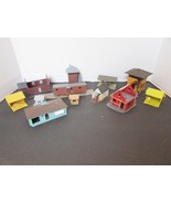 Lot of 12 HO Model RR Buildings Station Sheds Houses Control Towers Barn  E - $14.80