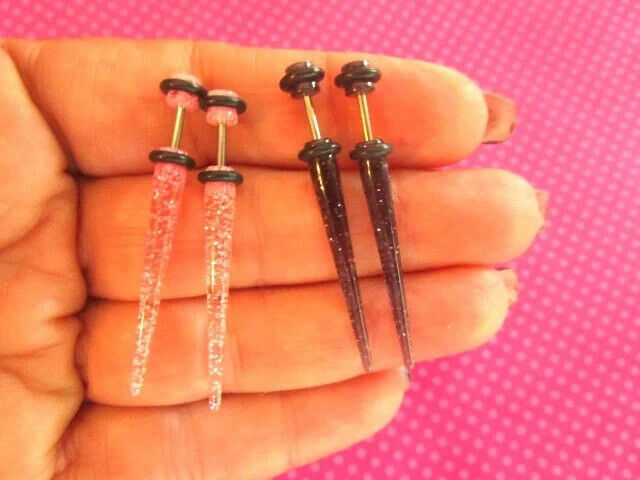 Glitter fake plug tapers 2 pairs - $11.88