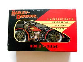 Harley Davidson Motorcycle Collectible Tin and Historical Playing Cards - $8.90