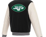 NFL New York Jets Reversible Fleece Jacket PVC Sleeves Embroidered Logos... - $139.99